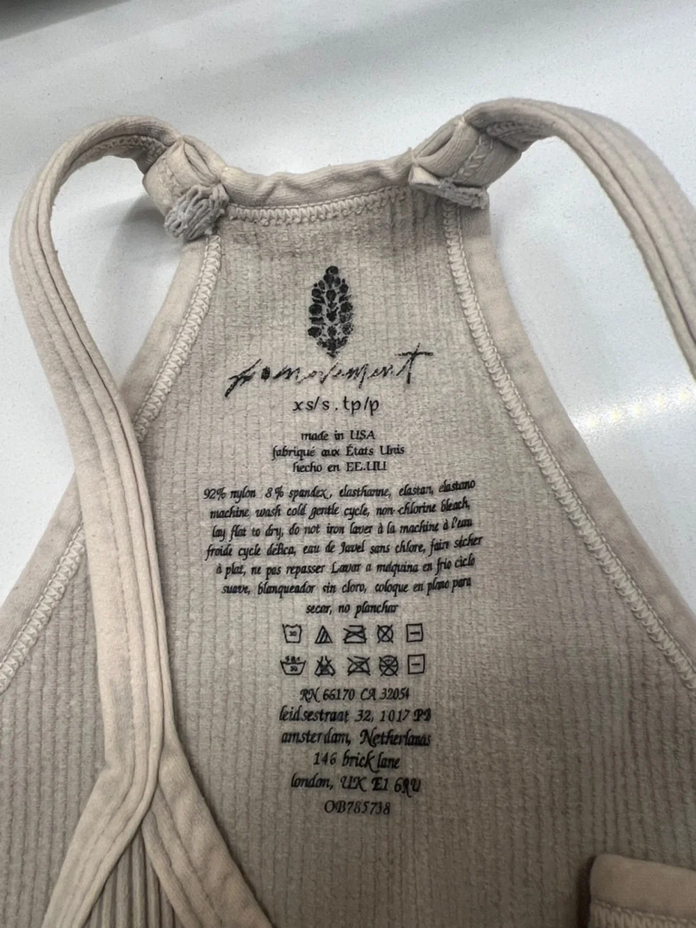 FP Movement by Free People Ribbed Racerback Crop Tanks - Black & Cream - Picture 2 of 4